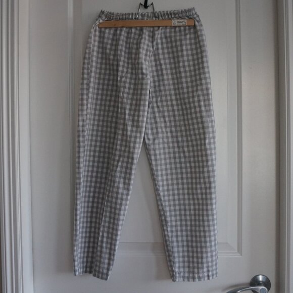 100% Cotton Grey Gingham Plaid Pajama set - Picture 3 of 8